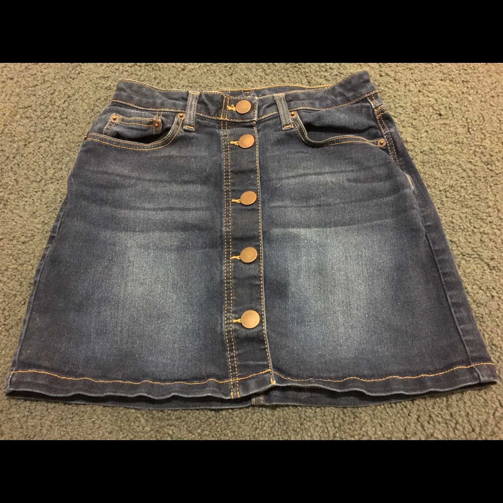Denim Button Skirt